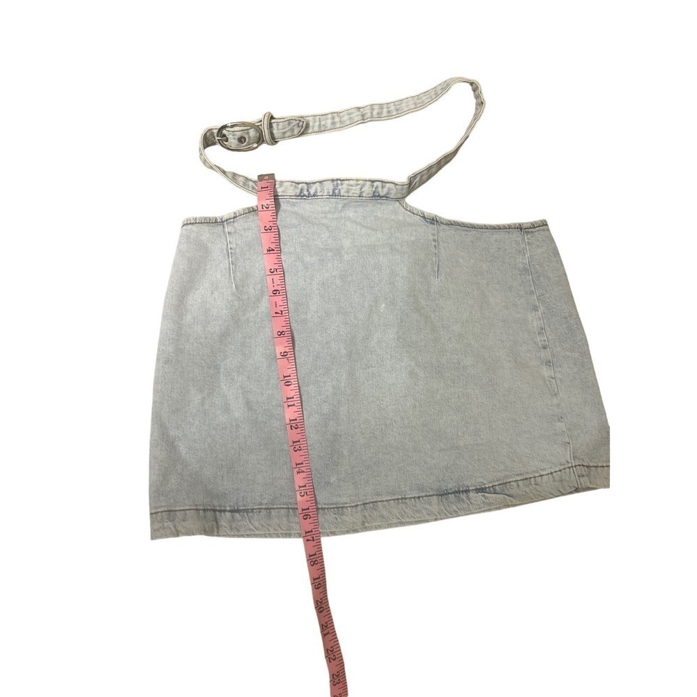 WeWoreWhat NWT Light Wash Cut Out Mini Denim Mini Skirt Size Large - Picture 10 of 11
